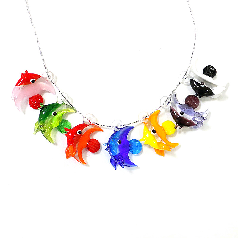 Aquarium And Marine - 2pcs Mini Fish Glass Pendant Cute