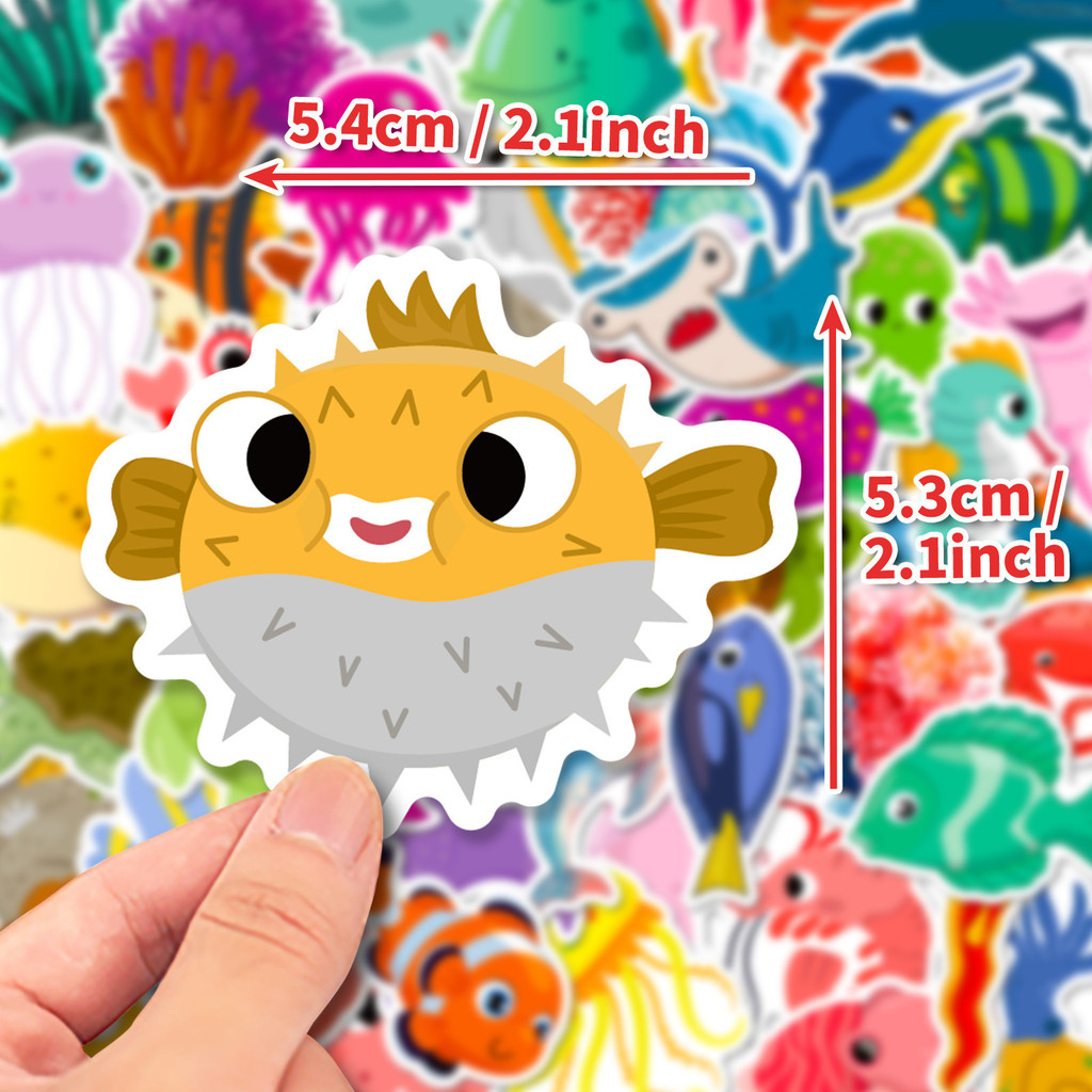 50Pcs Marine Life Stickers Dol - Aquarium And Marine ulasan dan harga