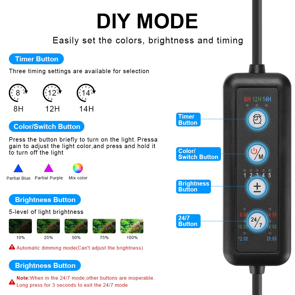 LED Aquarium Light Full Spectr - Marine Aquarium Uv ulasan dan harga